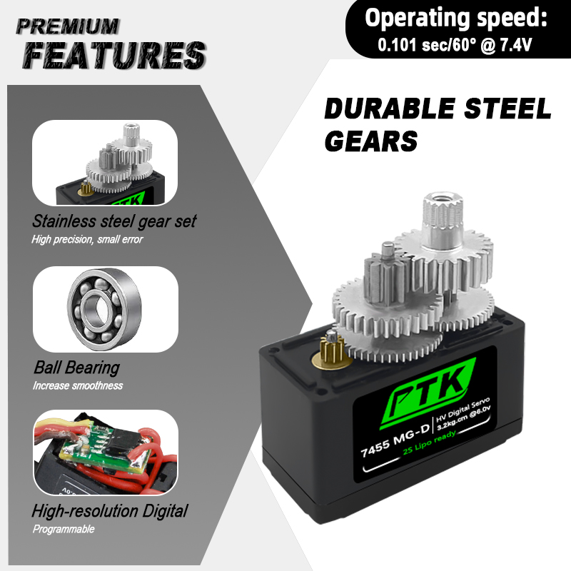 PTK 7455MG-D Servo 12g Digital – Rc Helicopter Parts Bewertung und Preis